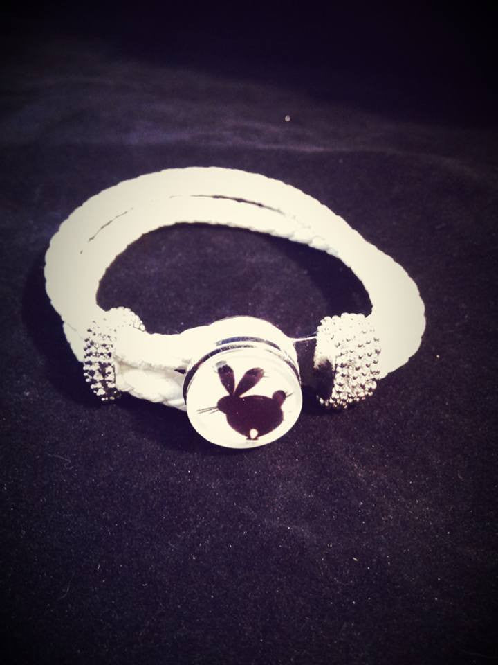 HOT NEW FASHION SNAP AND SWITCH 18mm Snap white leather bracelet with multiple Snaps