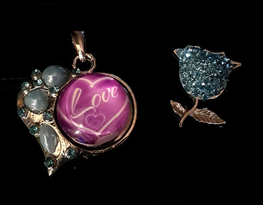 18 mm noosa snap heart pendant