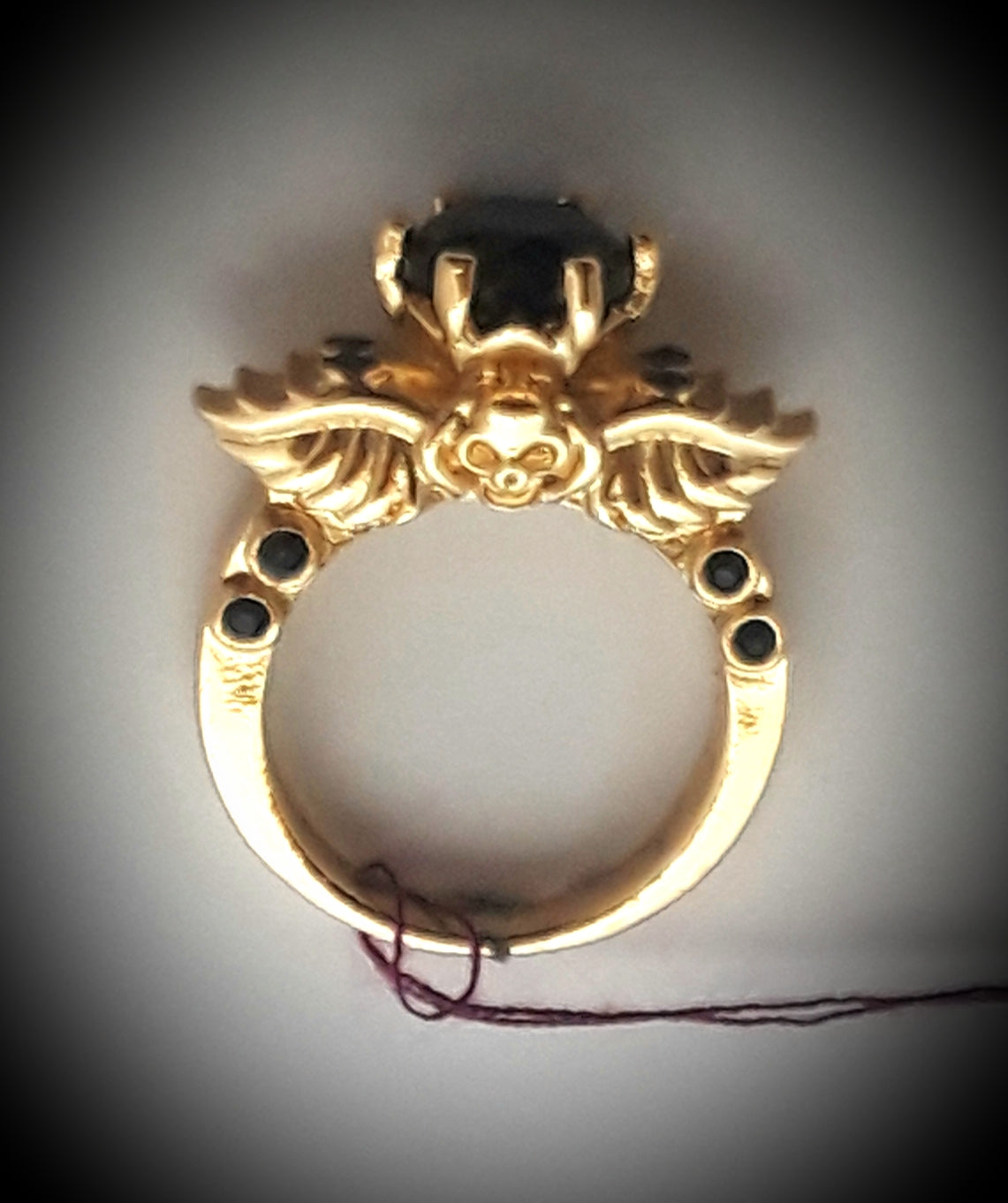 Angel wings and skull ring size 8