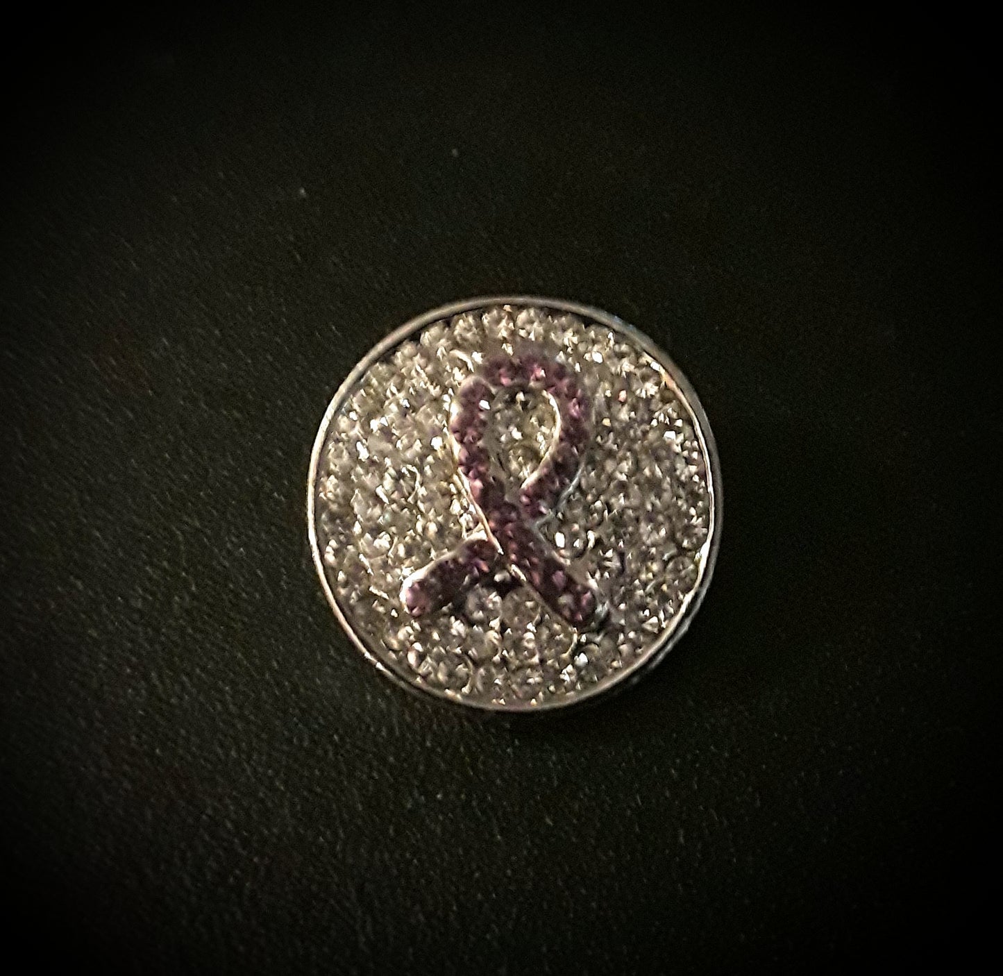 18mm noosa snap pink rhinestone awareness ribbon