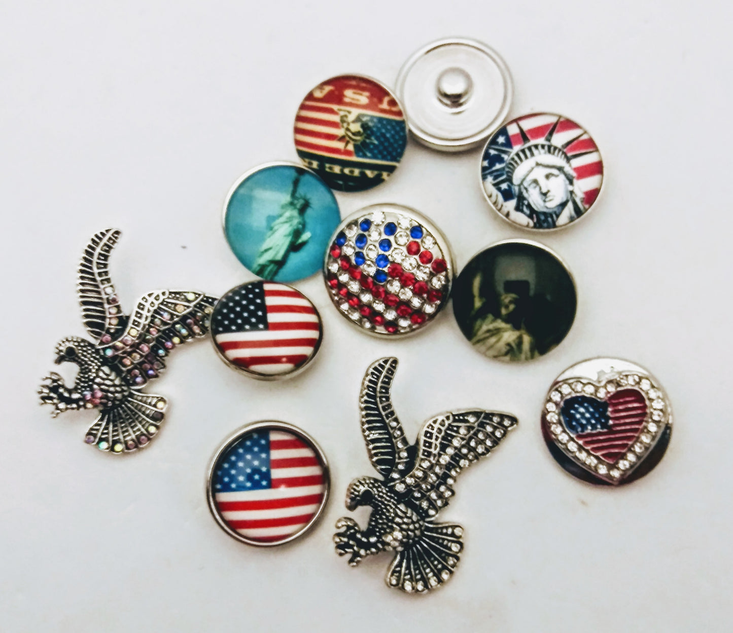 USA pendants and snaps