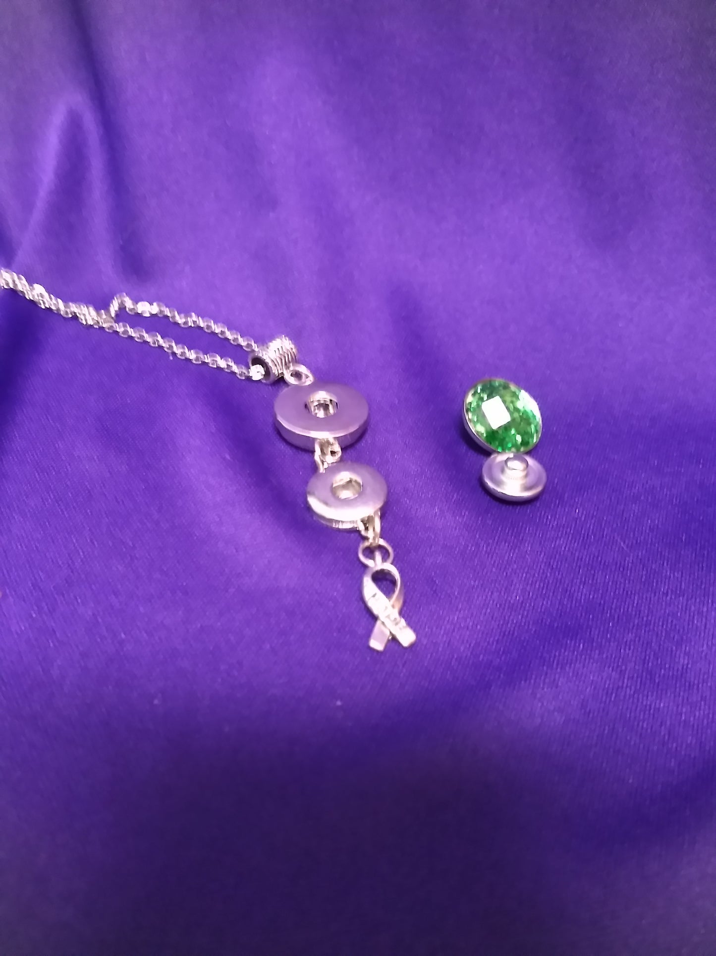 Awareness snap n switch necklace