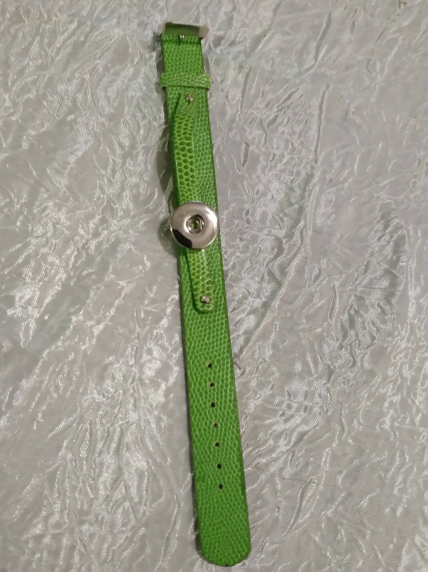 Hot 🔥 new snap jewelry Leather Green bracelet 18mm snaps