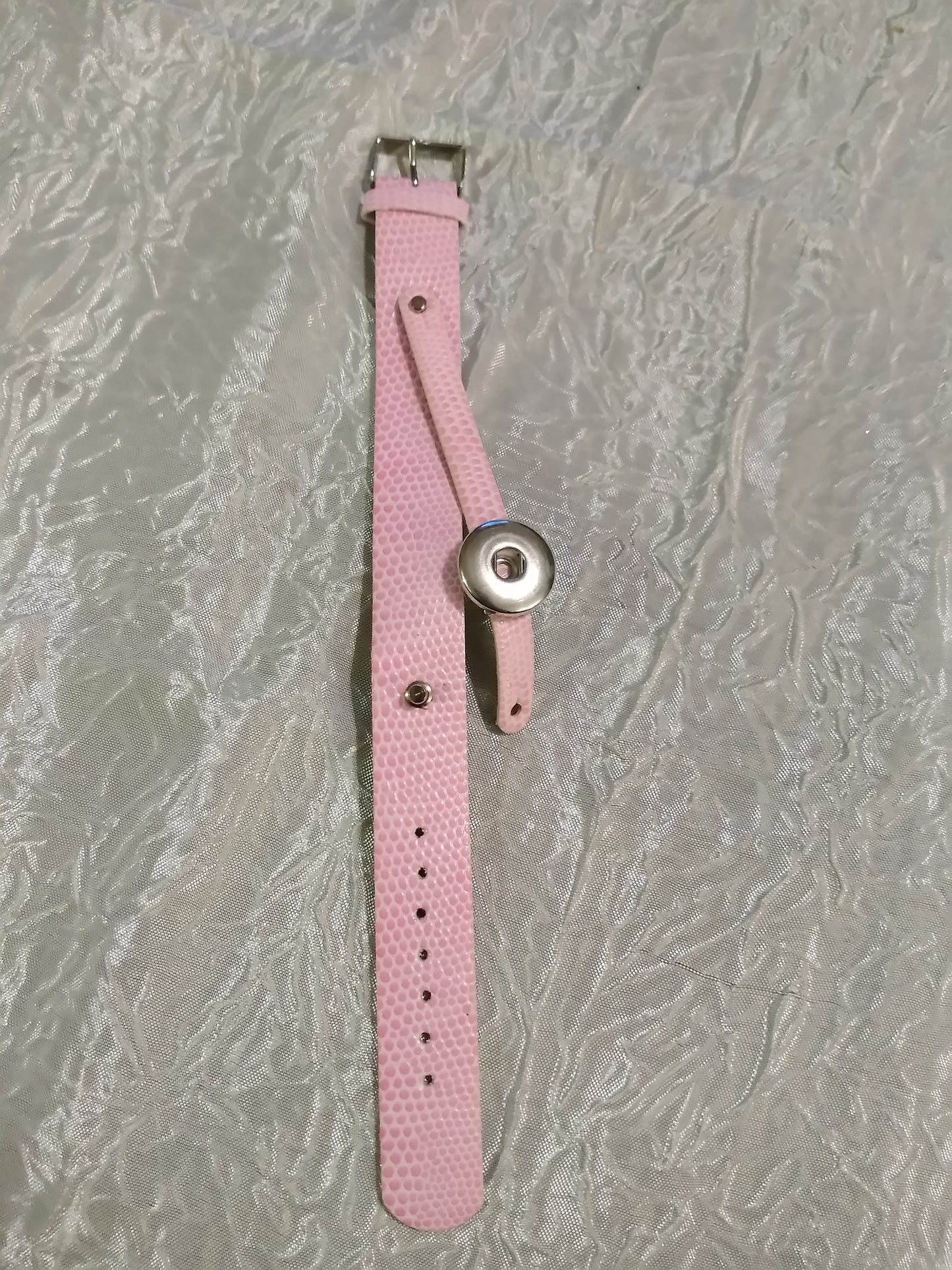 Hot 🔥 new snap jewelry Leather pink bracelet 18mm snap
