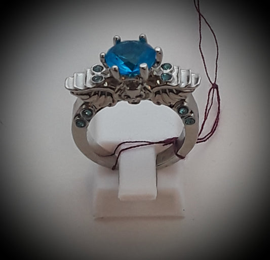 Angel wings and skull ring gold or silver tone