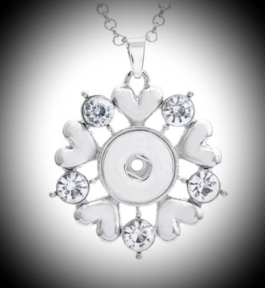 18mm noosa snap pendant with hearts and  rhinestones