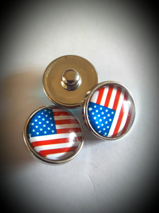 18mm noosa snaps USA flag