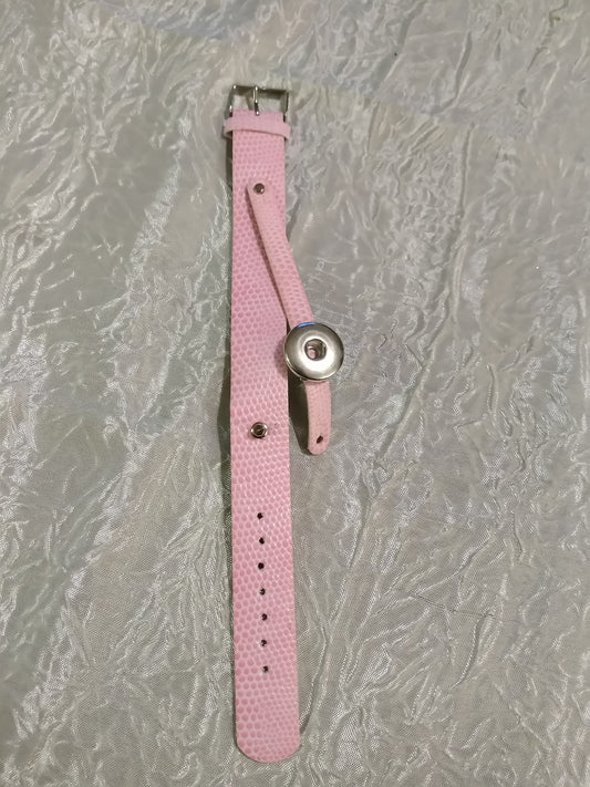 Hot 🔥 new snap jewelry Leather pink bracelet 18mm snap